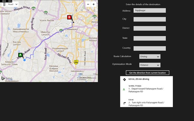 driving route calculation